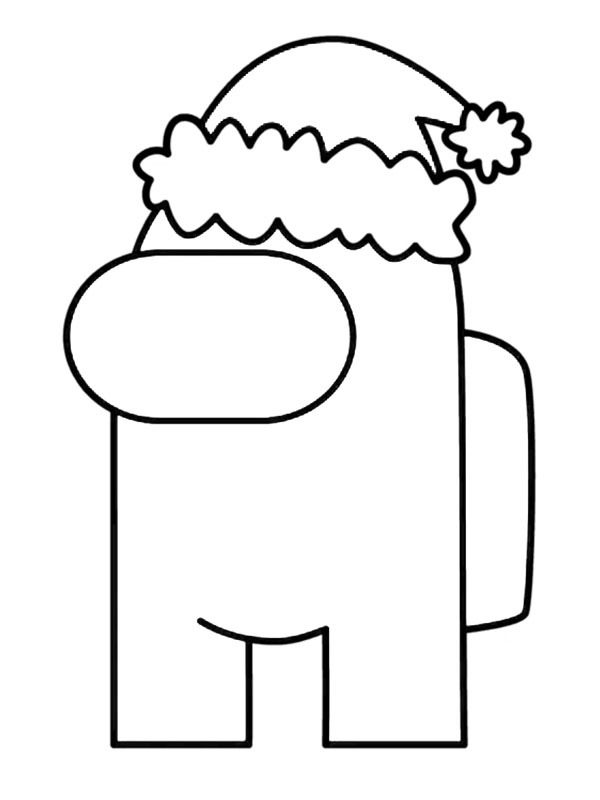 Among Us Santa Claus Colouring page