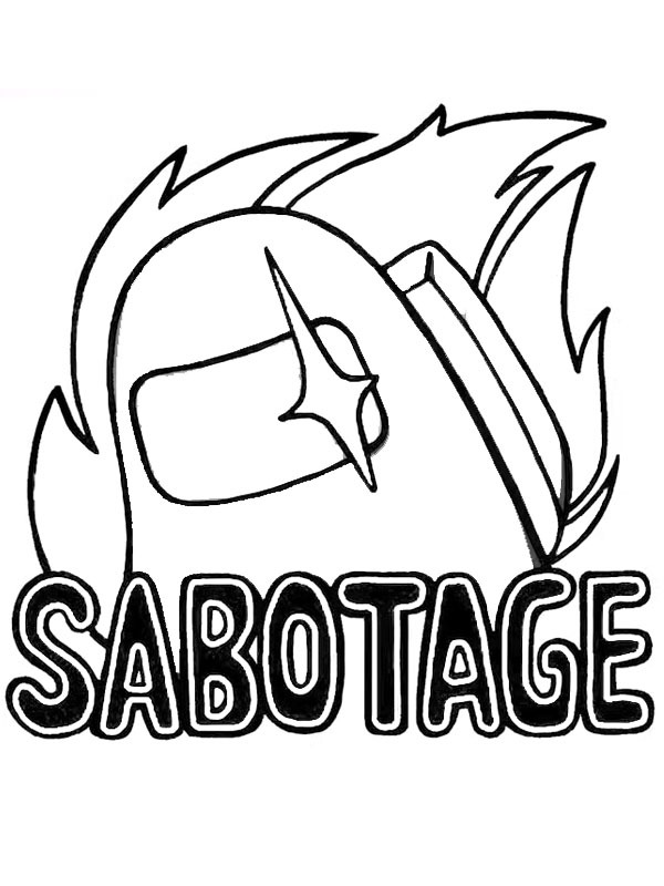 Among Us (Sabotage Button) Colouring page