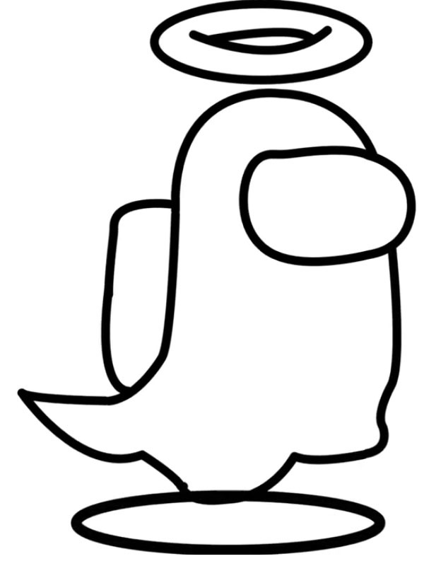Among Us Ghost Colouring page