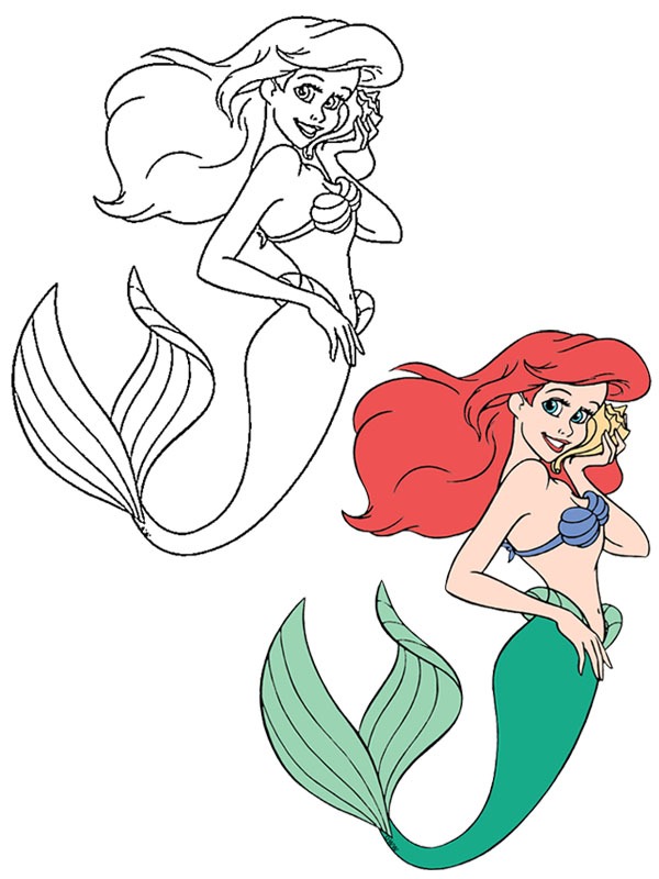 Colouring Ariel Colouring page