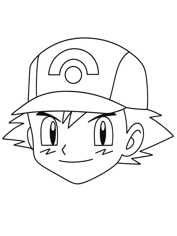 Ash Ketchum face Colouring page