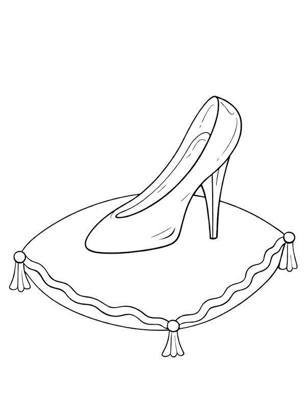 Cinderella's glass slipper Colouring page