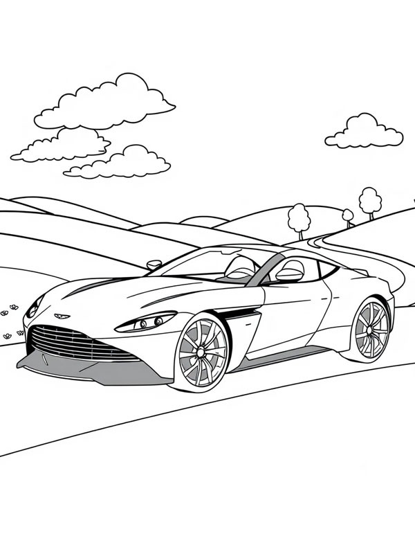 Aston Martin V12 Vantage Colouring page