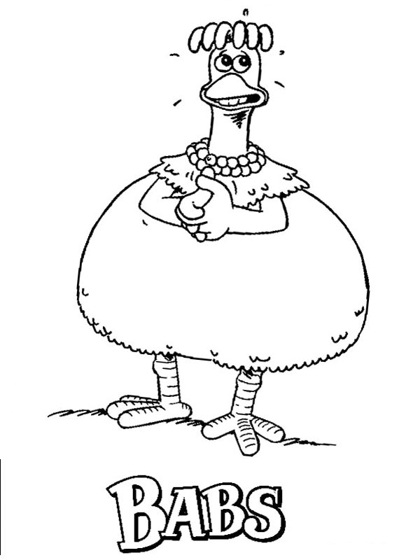 Babs Chicken Run Colouring page
