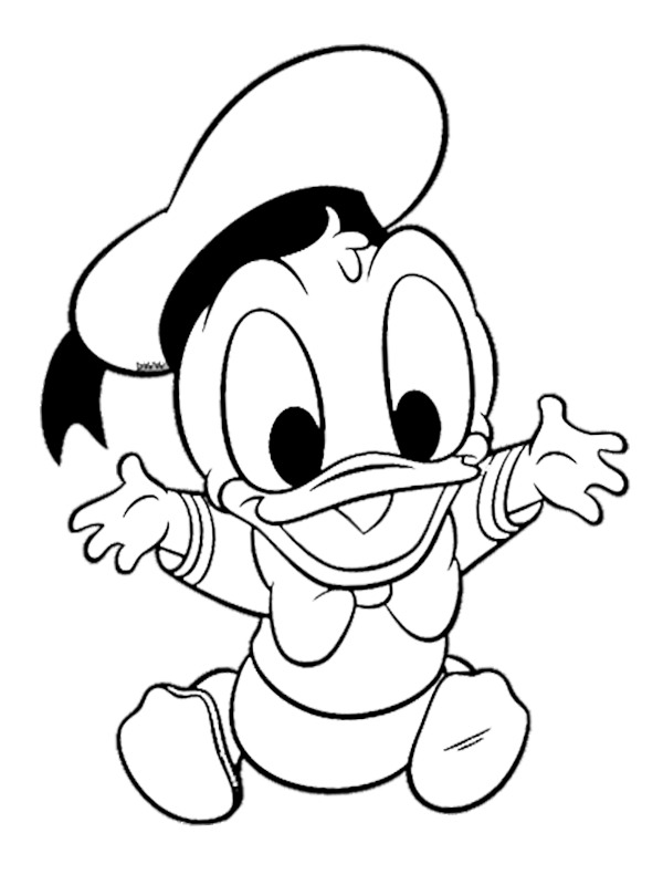 Baby Donald Duck Colouring page