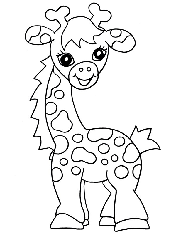 Baby giraffe Colouring page