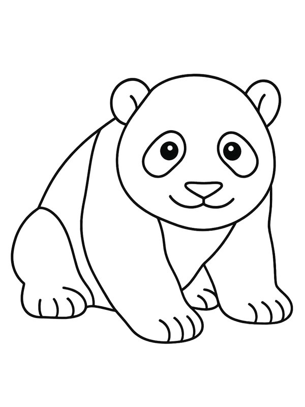 Baby panda Colouring page