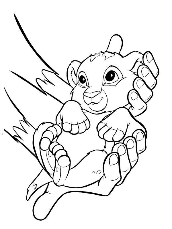Baby Simba Colouring page