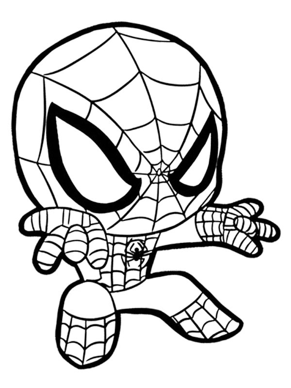 Baby spiderman Colouring page