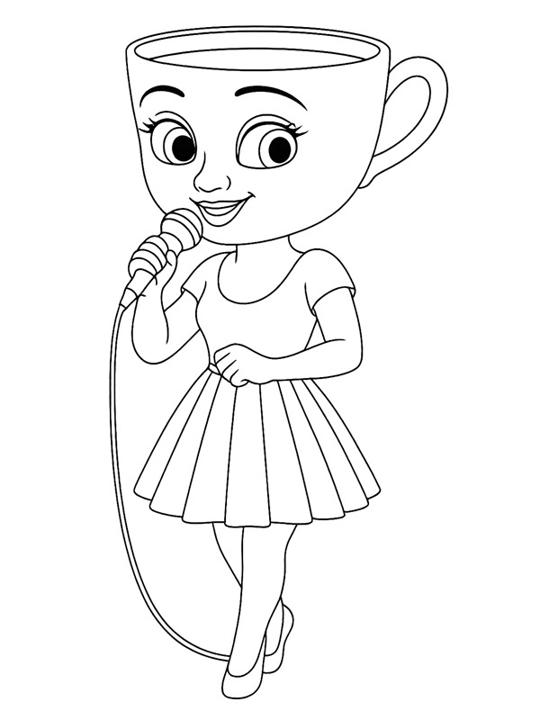 Ballerina Cappuccina sings Colouring page