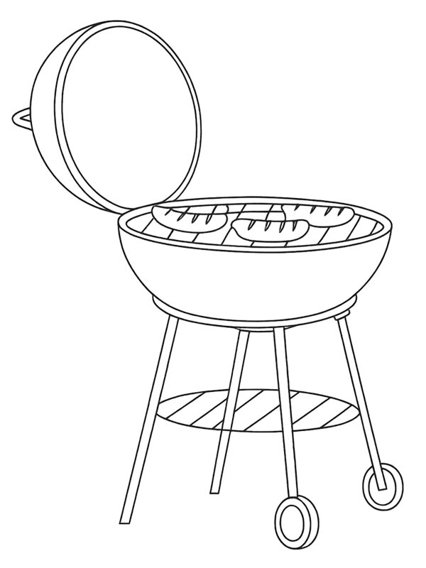 Meat on the barbecue Colouring page
