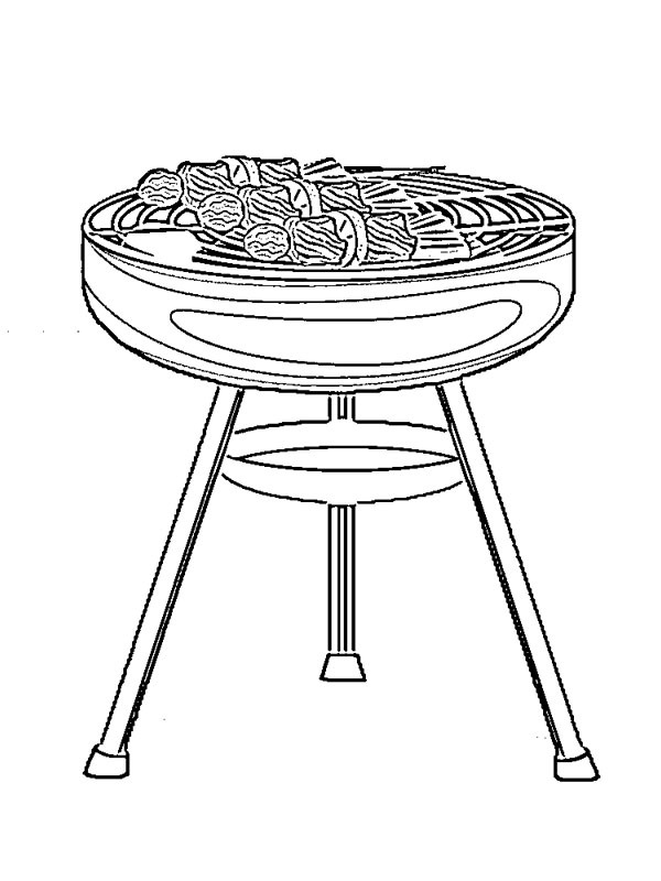 Meat on the barbecue Colouring page