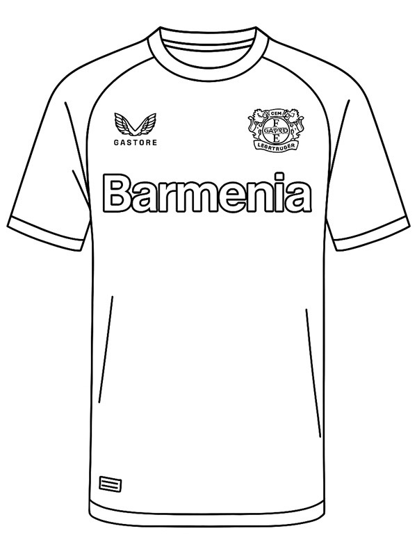Bayer 04 Leverkusen soccer jersey Colouring page