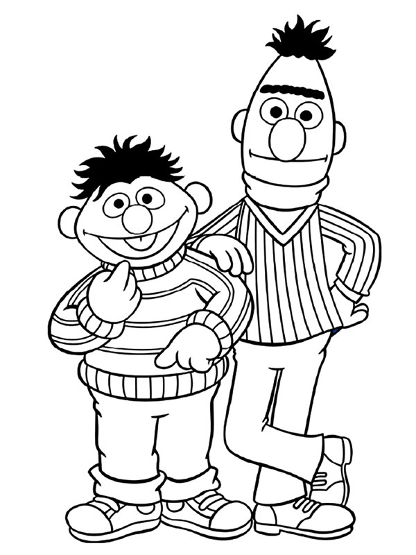 Bert and Ernie Colouring page