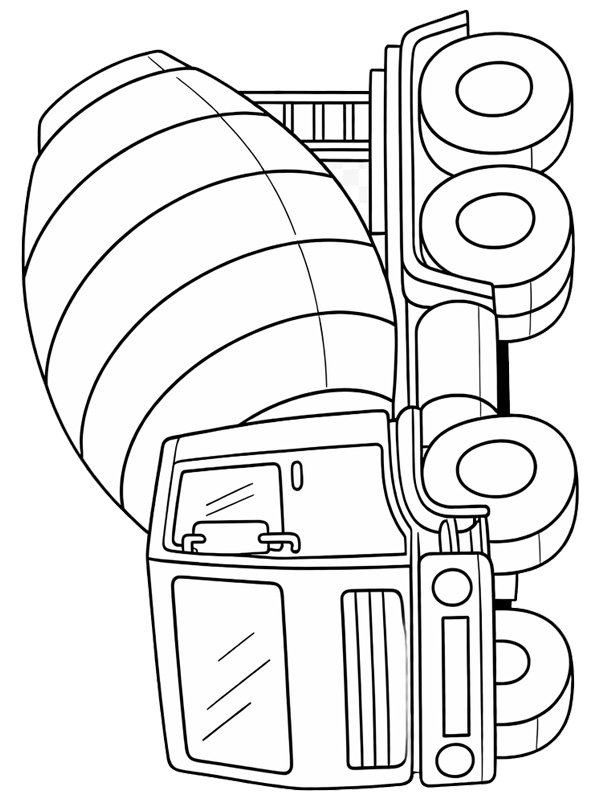 Concrete mixer truck Colouring page