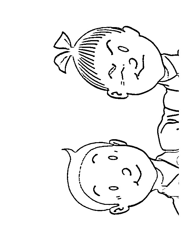 Faces of Spike and Suzy Colouring page