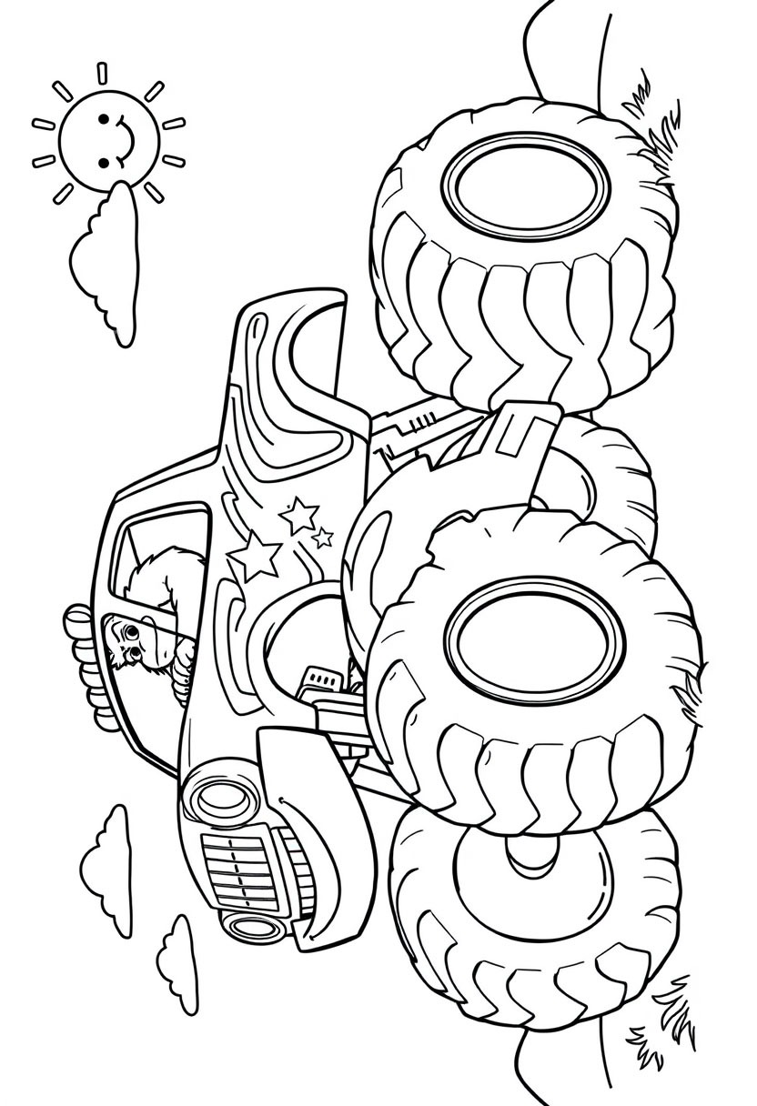 Bigfoot Monstertruck Colouring page