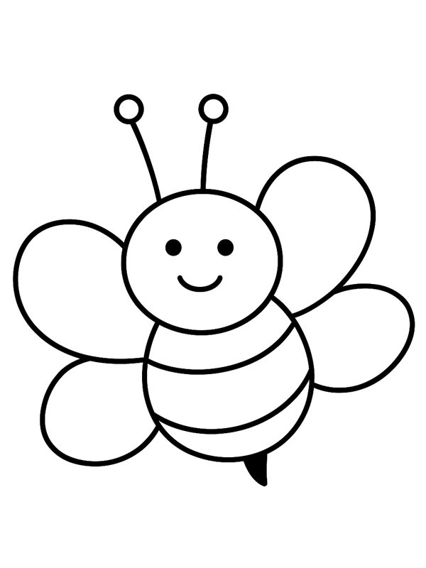 Bee for toddlers Colouring page
