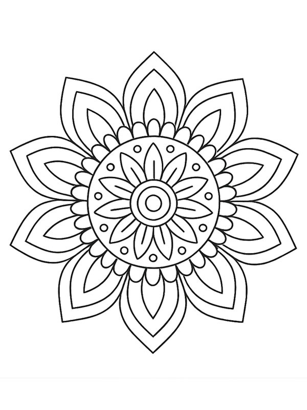 Flower mandala Colouring page