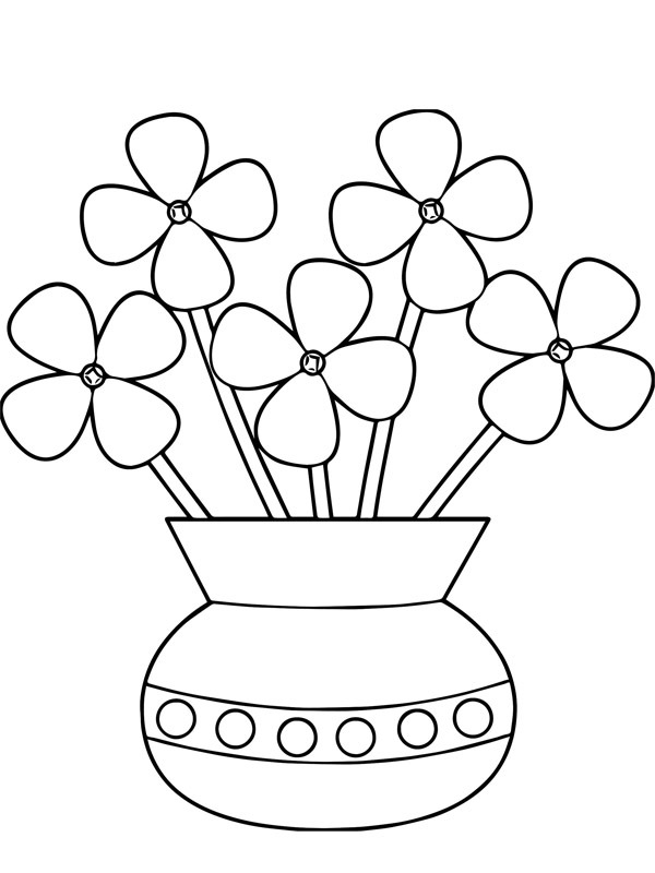 Flowers in a vase Colouring page