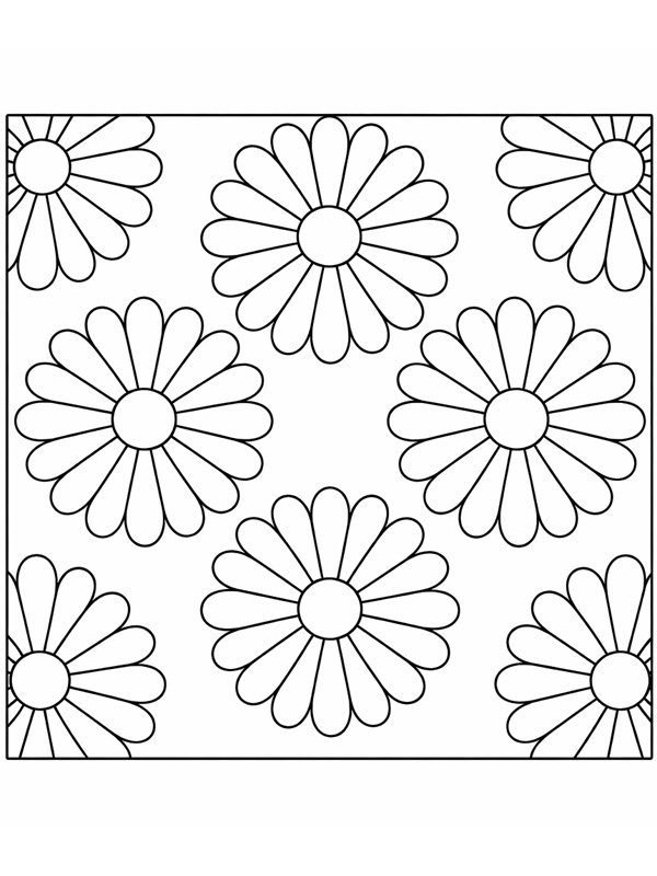 Flower pattern Colouring page