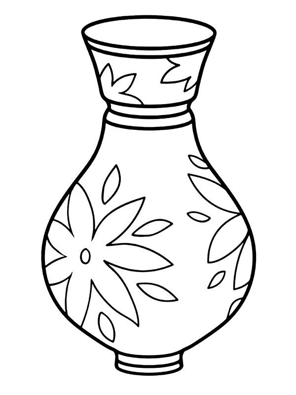 flower vase Colouring page