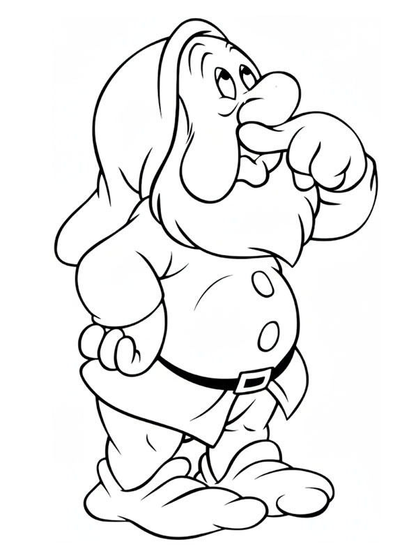 Bashful (Seven Dwarfs) Colouring page