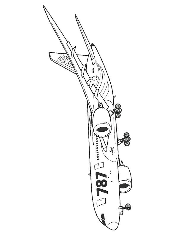 Boeing 787 Colouring page