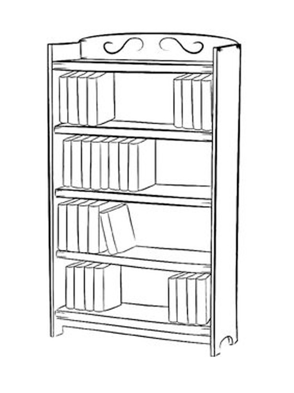 Bookcase Colouring page