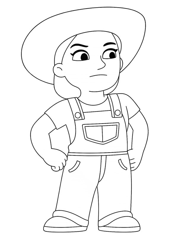 Farmer Yumi Colouring page