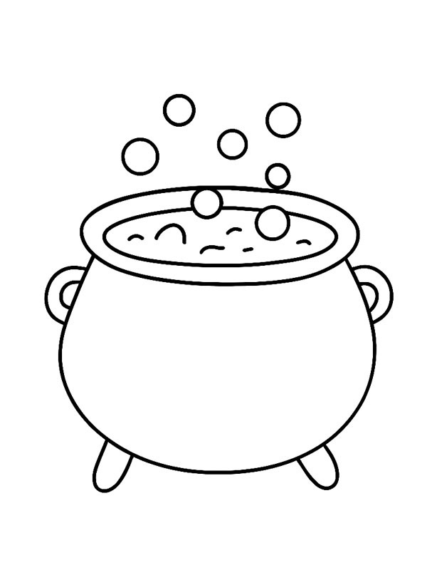 Bubbling cauldron Colouring page