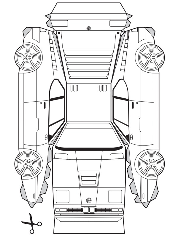 Building sheet BMW M1 Colouring page