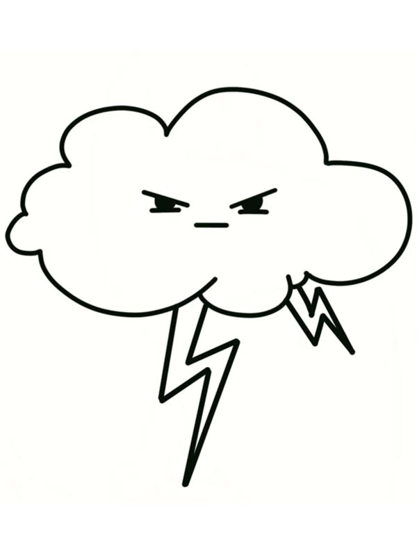Angry Cloud Colouring page