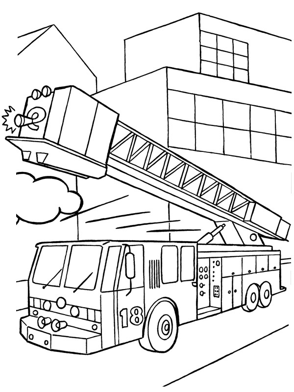 Fire Ladder Unit Colouring page