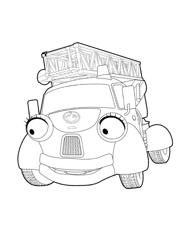 Firetruck Fiona Colouring page