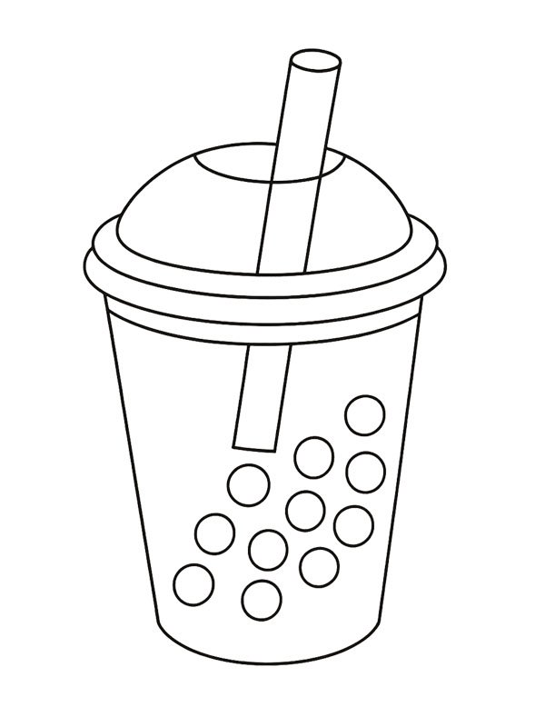 Bubble Tea Colouring page