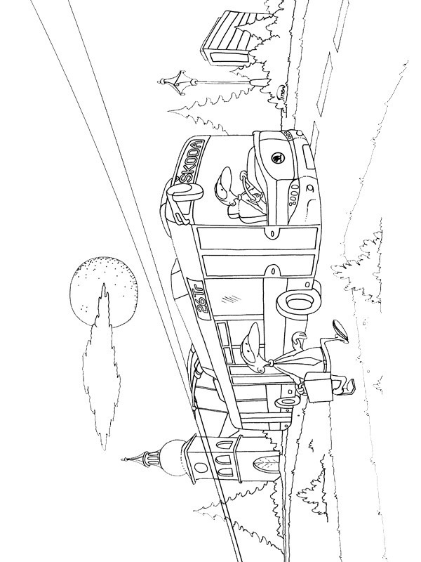 Skoda Bus Colouring page