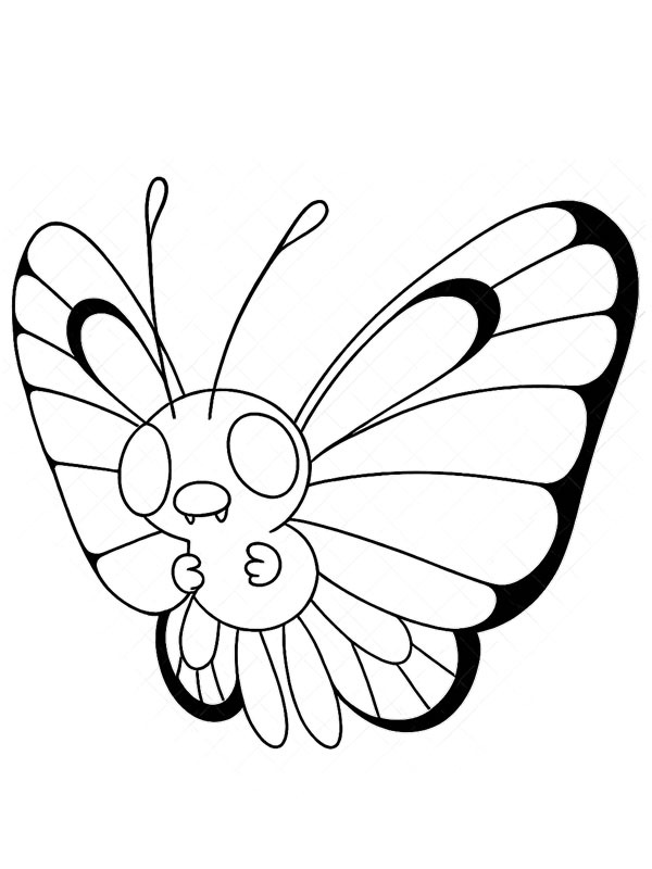 Butterfree (Pok&eacute;mon) Colouring page
