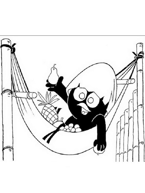 Calimero in the hammock Colouring page