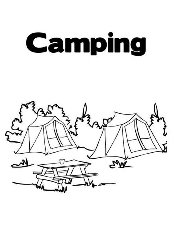 Camping Colouring page