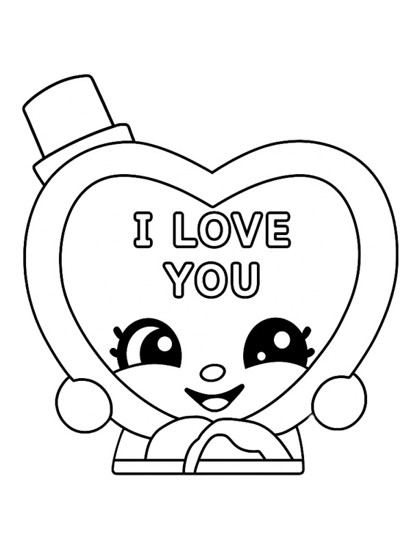 Candy Kisses Shopkins Colouring page