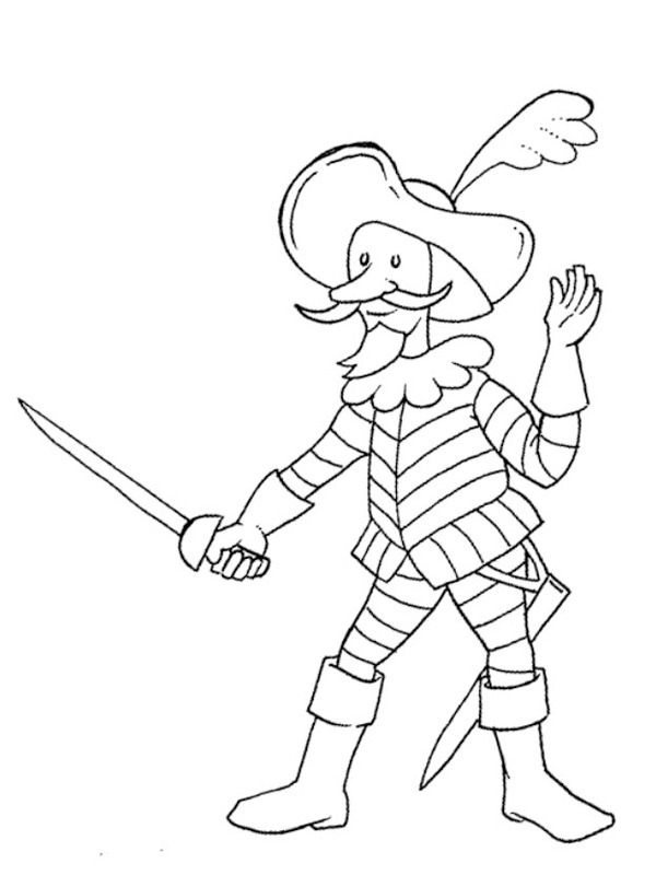 Carnaval pirate Colouring page