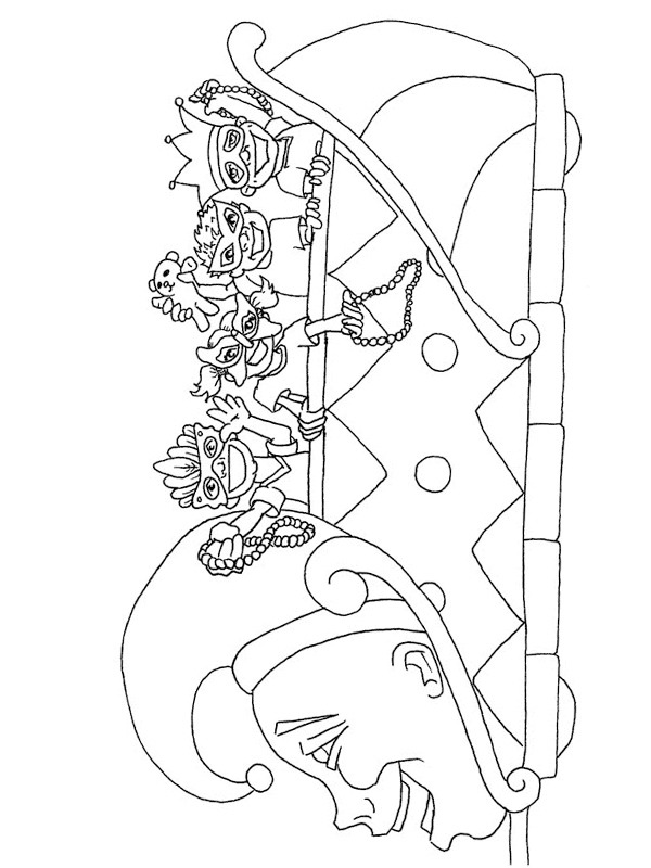 Carnaval wagon Colouring page
