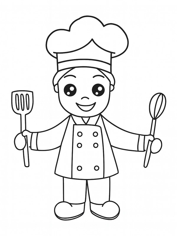 Head chef Colouring page