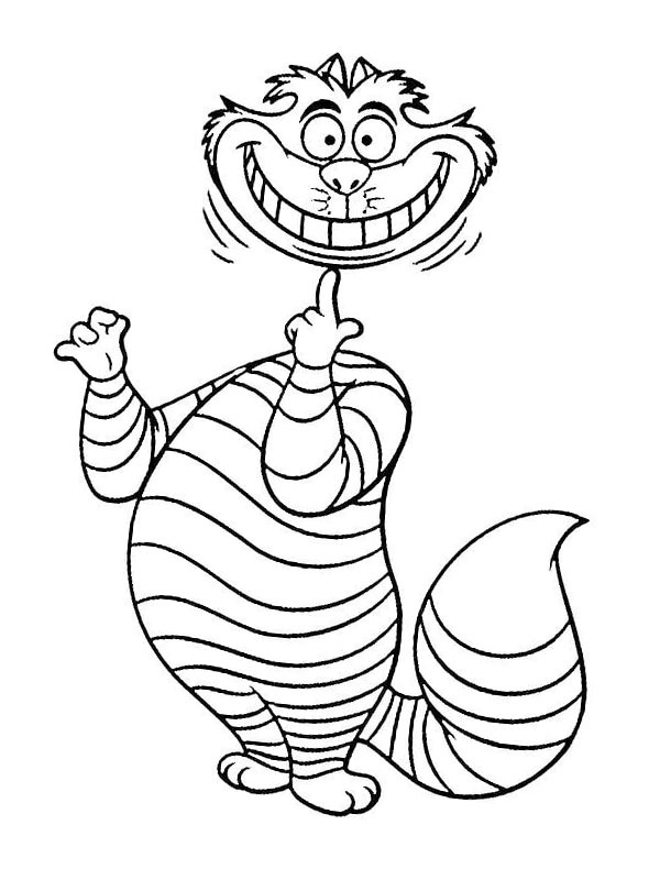 Cheshire Cat Colouring page