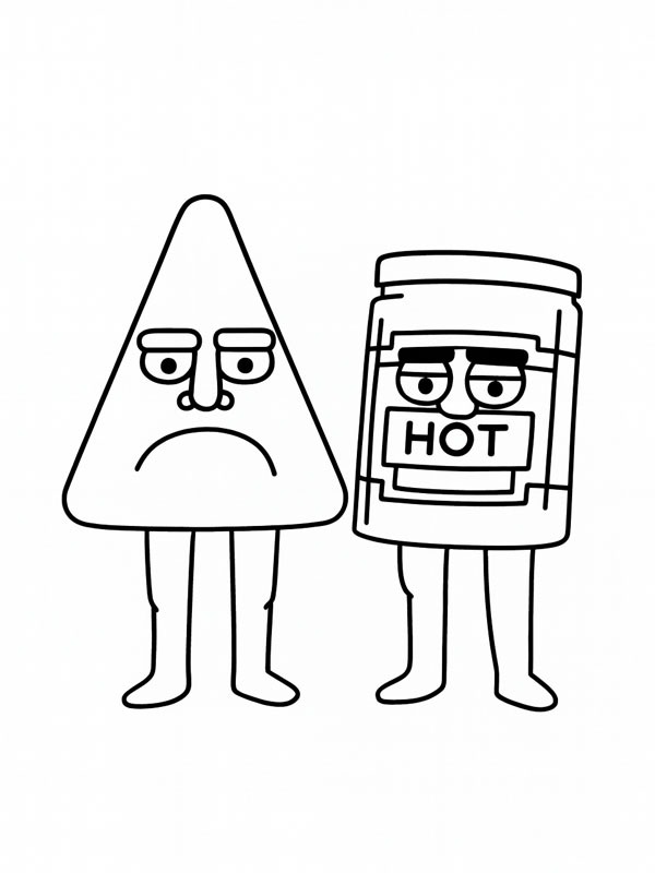 Chipso and Queso Colouring page