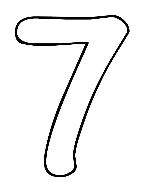 Number 7 Colouring page