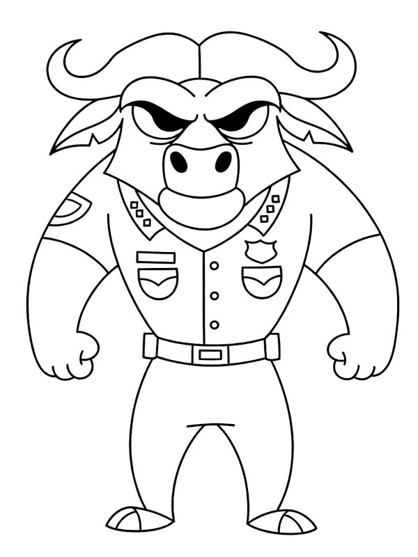 Chief Bogo (Zootopia) Colouring page