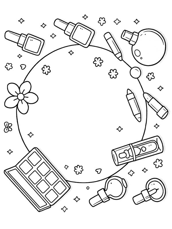 Cozy makeup Colouring page