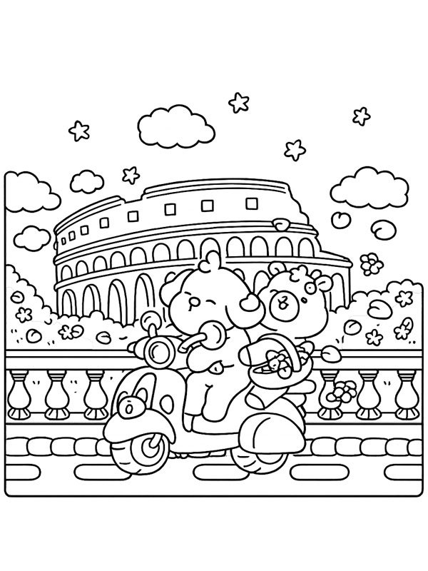 Cozy Rome Colouring page